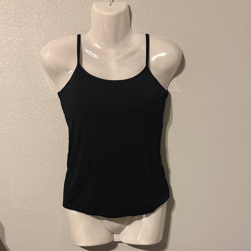 Elegant Black Women's Camisole Top w/Built in Bra